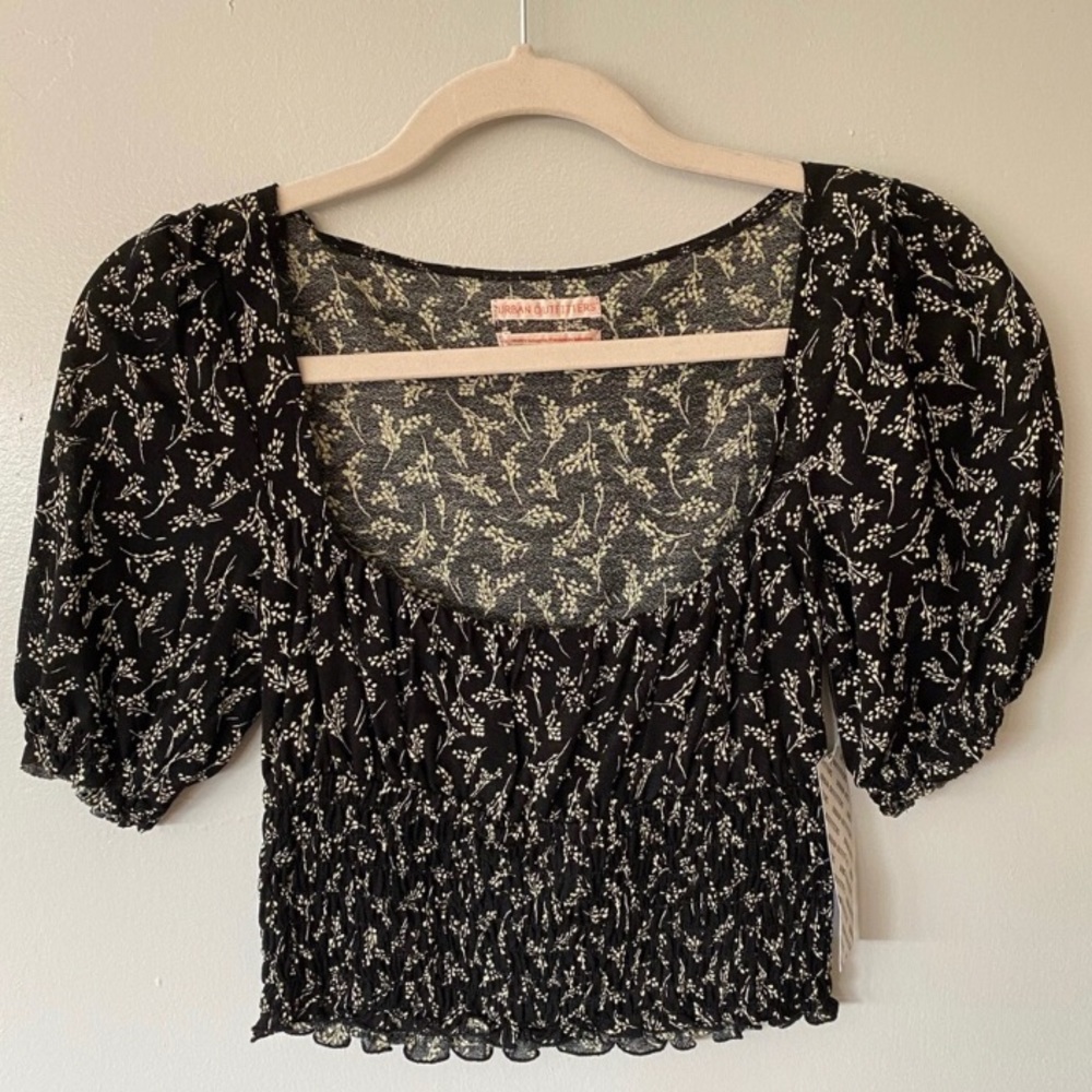 URBAN OUTFITTERS smocked square neck top
